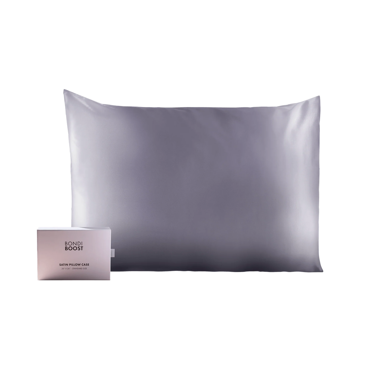 GREY SATIN PILLOWCASE- STANDARD