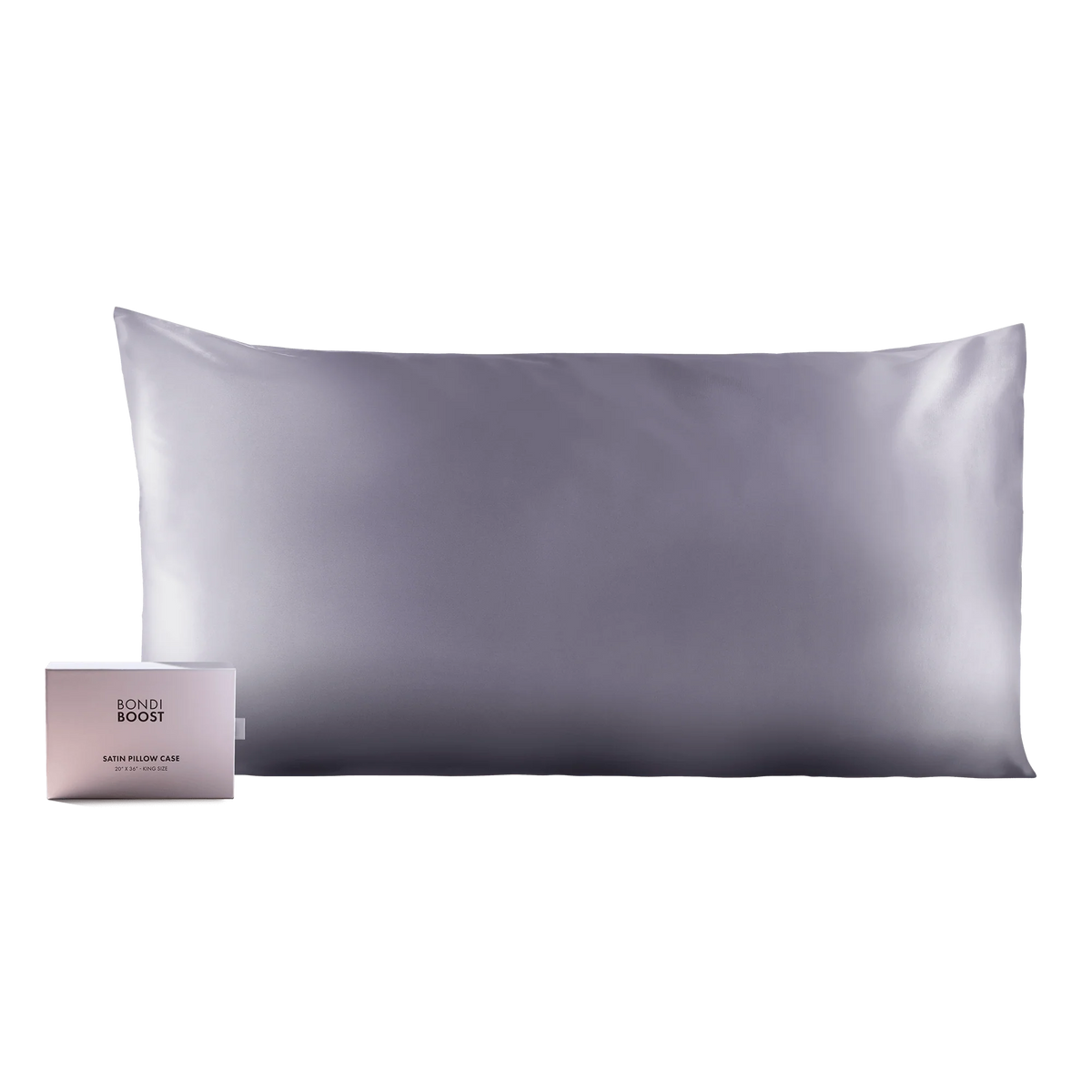 GREY SATIN PILLOWCASE- KING